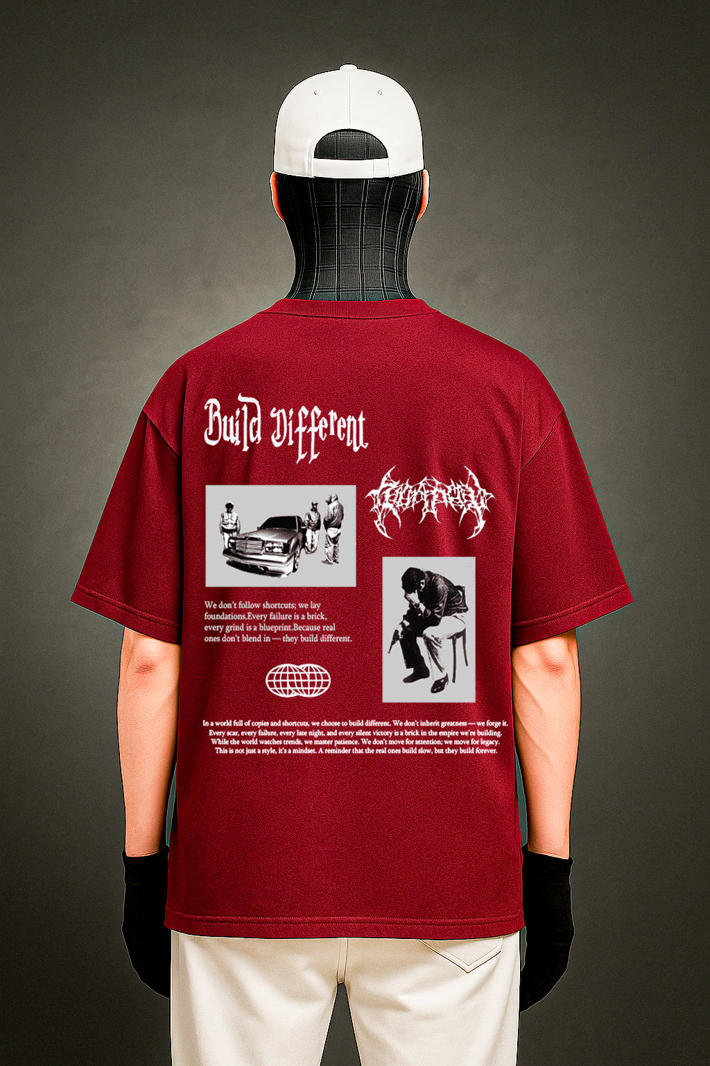 Retro Maroon Oversized Unisex T shirt