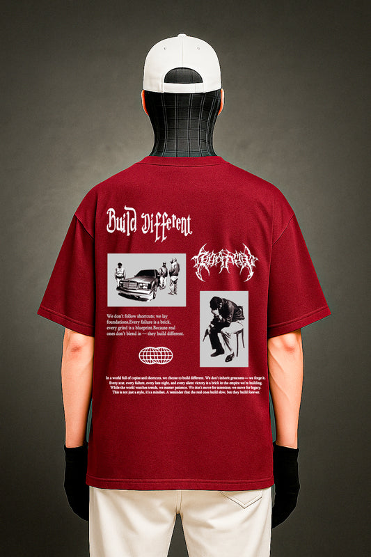 Retro Maroon Oversized Unisex T shirt